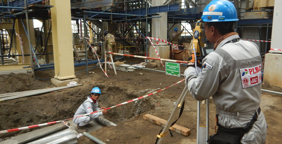 Pengukuran Tahap Pekerjaan Pondasi di Proyek Langit Biru Cilacap PLBC)